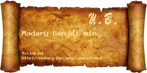 Madary Benjámin névjegykártya